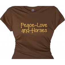 Peace Love and Horses T Shirt for Horse Lovers